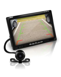 Pyle PLCM7700 7" Window Suction-Mount LCD Widescreen Monitor & Universal Mount Backup Color Camera with Distance-Scale Line